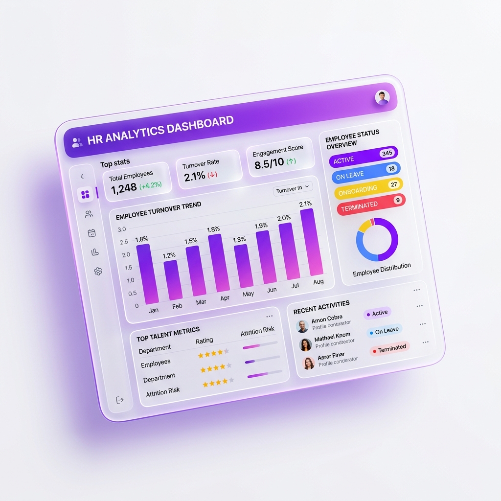 Cloud HRMS 3D Shift & Roster Dashboard
