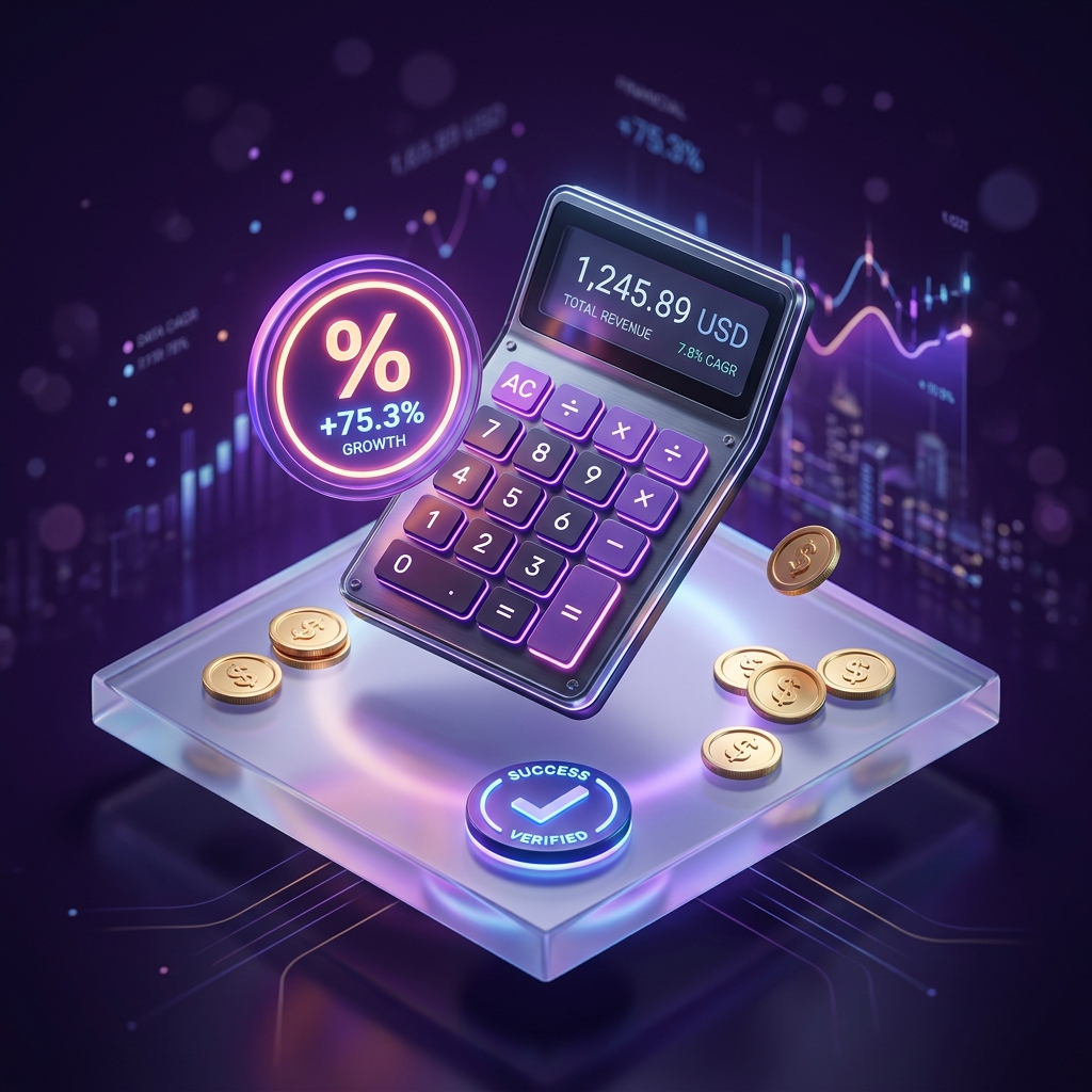 Cloud HRMS 3D Calculator Graphic