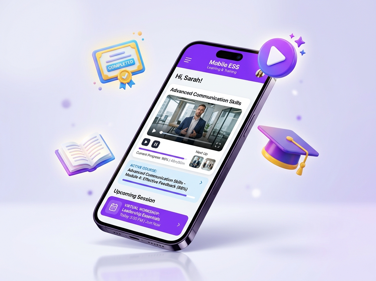 Effortless Mobile ESS Training Management 3D Interface